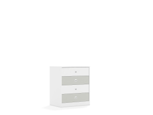 Szafa Blox Colours 70 2P 4S 706x466x813 korpus biały/2x szuflada biała i 2x szuflada jasna szara