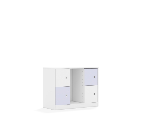 Regał na pojemniki Blox Colours 110 2PG 4F1 1049x466x813 korpus biały/2x front biały i 2x front pastelowy fioletowy - 52efb1c732a04333b25e1943c88045eb