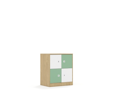 Szafa Blox Colours 70 2PP 4F1 706x466x813 korpus dąb/2x front biały i 2x front pastelowy zielony - 5cd3a62b4f977dbb6488da93fb549859