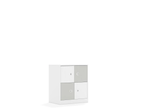 Szafa Blox Colours 70 2PP 4F1 706x466x813 korpus biały/2x front biały i 2x front jasny szary