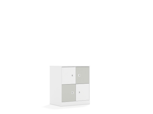 Szafa Blox Colours 70 2PP 4F1 706x466x813 korpus biały/2x front biały i 2x front jasny szary - 02d7d87c6039dfeab5d0de748cab0f5e
