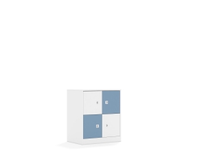 Szafa Blox Colours 70 2PP 4F1 706x466x813 korpus biały/2x front biały i 2x front pastelowy niebieski