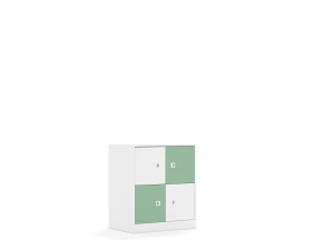 Szafa Blox Colours 70 2PP 4F1 706x466x813 korpus biały/2x front biały i 2x front pastelowy zielony