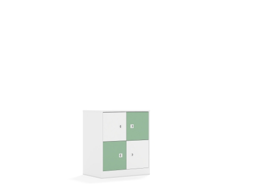 Szafa Blox Colours 70 2PP 4F1 706x466x813 korpus biały/2x front biały i 2x front pastelowy zielony - 97806694cb0d57f6f81f815dfb07e634