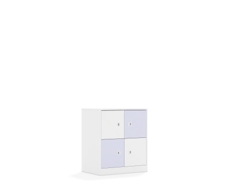 Szafa Blox Colours 70 2PP 4F1 706x466x813 korpus biały/2x front biały i 2x front pastelowy fioletowy - 063eab343d9d71049cb62c29e1670ced