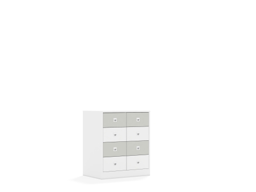 Szafa Blox Colours 70 2PP 8SB 706x466x813 korpus biały/4x szuflada biała i 4x szuflada jasna szara - f6d52f1466613f37fb4092b38d12a4b3