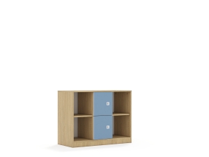 Regał Blox Colours 110 2PP 2F1 1049x466x813 korpus dąb/2x front pastelowy niebieski