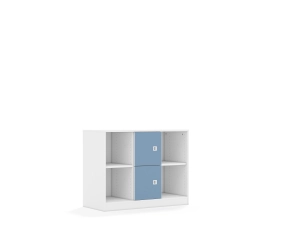 Regał Blox Colours 110 2PP 2F1 1049x466x813 korpus biały/2x front pastelowy niebieski
