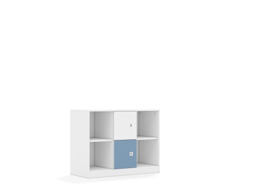 Regał Blox Colours 110 2PP 2F1 1049x466x813 korpus biały/1x front biały i 1x front pastelowy niebieski - f5e509a5a832695eb7be49b54d11b2bb