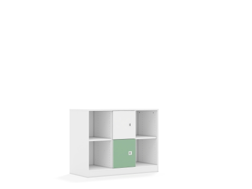 Regał Blox Colours 110 2PP 2F1 1049x466x813 korpus biały/1x front biały i 1x front pastelowy zielony - d83322fcc30ed850458cd5c4341a66b5