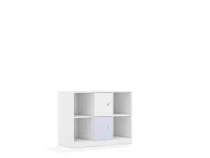 Regał Blox Colours 110 2PP 2F1 1049x466x813 korpus biały/1x front biały i 1x front pastelowy fioletowy