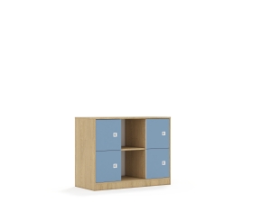 Regał Blox Colours 110 2PP 4F1 1049x466x813 korpus dąb/4x front pastelowy niebieski