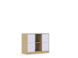 Regał Blox Colours 110 2PP 4F1 1049x466x813 korpus dąb/4x front pastelowy fioletowy