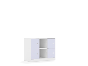 Regał Blox Colours 110 2PP 4F1 1049x466x813 korpus biały/4x front pastelowy fioletowy