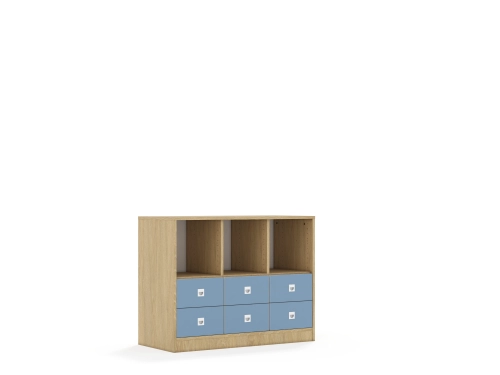 Regał Blox Colours 110 2PP 4SB 2SS 1049x466x813 korpus dąb/6x szuflada pastelowa niebieska - 62c47644f9815727cf73b640aad1bbe8