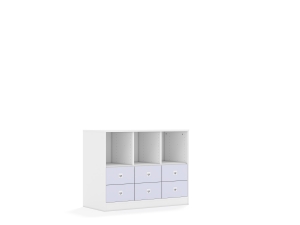Regał Blox Colours 110 2PP 4SB 2SS 1049x466x813 korpus biały/6x szuflada pastelowa fioletowa