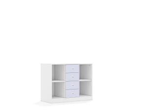 Regał Blox Colours 110 2PP 4SS 1049x466x813 korpus biały/4x szuflada pastelowa fioletowa