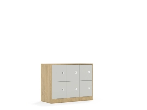 Szafa Blox Colours 110 2PP 6F1 1049x466x813 korpus dąb/6x front jasny szary