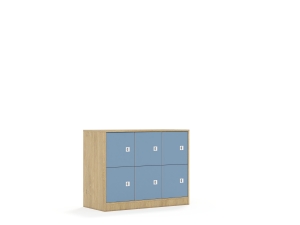 Szafa Blox Colours 110 2PP 6F1 1049x466x813 korpus dąb/6x front pastelowy niebieski