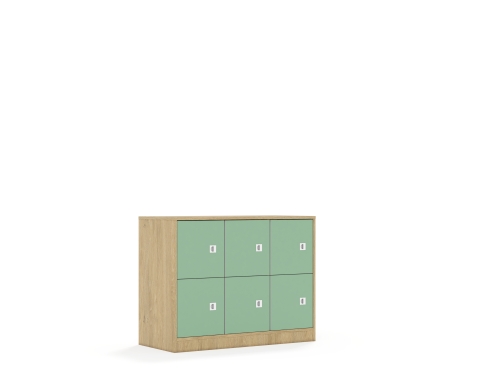 Szafa Blox Colours 110 2PP 6F1 1049x466x813 korpus dąb/6x front pastelowy zielony