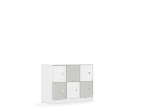 Szafa Blox Colours 110 2PP 6F1 1049x466x813 korpus biały/3x front biały i 3x front jasny szary