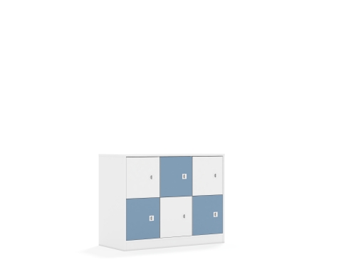 Szafa Blox Colours 110 2PP 6F1 1049x466x813 korpus biały/3x front biały i 3x front pastelowy niebieski - 4c67d4e59ceaa9e597816a057bb5b293