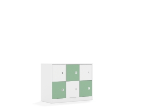 Szafa Blox Colours 110 2PP 6F1 1049x466x813 korpus biały/3x front biały i 3x front pastelowy zielony