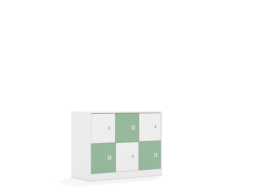 Szafa Blox Colours 110 2PP 6F1 1049x466x813 korpus biały/3x front biały i 3x front pastelowy zielony