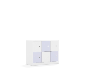 Szafa Blox Colours 110 2PP 6F1 1049x466x813 korpus biały/3x front biały i 3x front pastelowy fioletowy