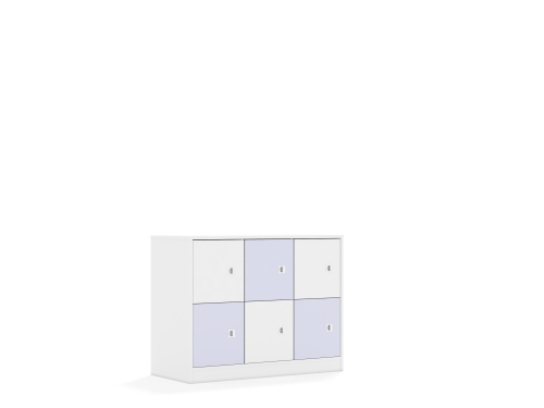 Szafa Blox Colours 110 2PP 6F1 1049x466x813 korpus biały/3x front biały i 3x front pastelowy fioletowy - 737ab5abace2df8c8891fa763d119fa4