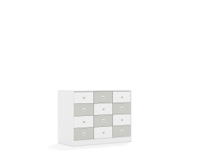 Szafa Blox Colours 110 2PP 8SB 4SS 1049x466x813 korpus biały/6x szuflada biała i 6x szuflada jasna szara