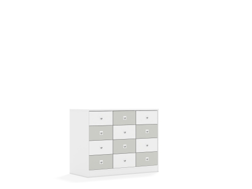 Szafa Blox Colours 110 2PP 8SB 4SS 1049x466x813 korpus biały/6x szuflada biała i 6x szuflada jasna szara