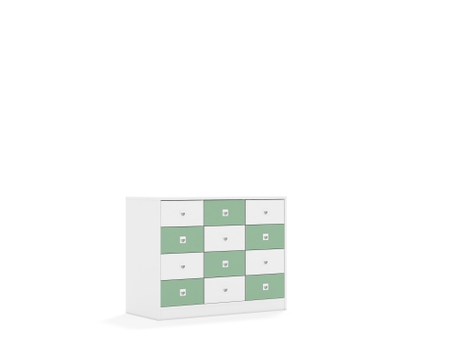 Szafa Blox Colours 110 2PP 8SB 4SS 1049x466x813 korpus biały/6x szuflada biała i 6x szuflada pastelowa zielona - e3614a68b5e46e38811e2b6d551849c2