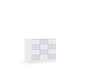 Szafa Blox Colours 110 2PP 8SB 4SS 1049x466x813 korpus biały/6x szuflada biała i 6x szuflada pastelowa fioletowa