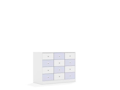 Szafa Blox Colours 110 2PP 8SB 4SS 1049x466x813 korpus biały/6x szuflada biała i 6x szuflada pastelowa fioletowa