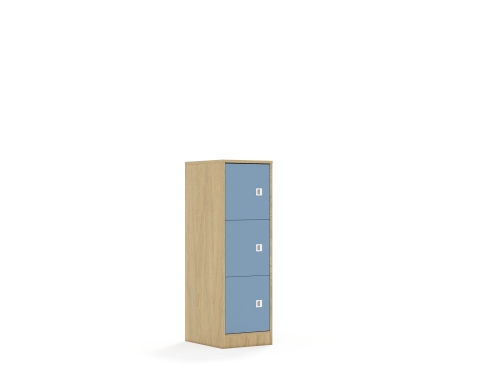 Szafa Blox Colours 40 3P 3F1 363x466x1165 korpus dąb/3x front pastelowy niebieski
