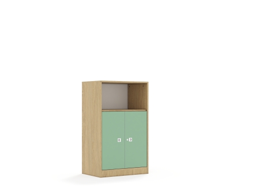 Regał Blox Colours 70 3P 2F2 706x466x1165 korpus dąb/2x front pastelowy zielony - 9f0f4bfc5ac7a49e4951c923b7921a4f