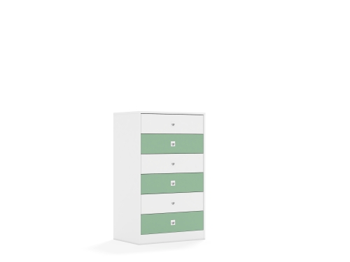 Szafa Blox Colours 70 3P 6S 706x466x1165 korpus biały/3x szuflada biała i 3x szuflada pastelowa zielona - f34307e8087b9a88e4fac24e8618e14f