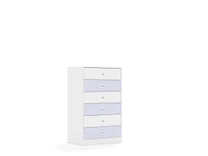 Szafa Blox Colours 70 3P 6S 706x466x1165 korpus biały/3x szuflada biała i 3x szuflada pastelowa fioletowa