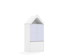 Regał Blox Colours 70 3P 2F2 ze skrzynią i daszkiem 706x466x1575 korpus biały/2x front pastelowy fioletowy