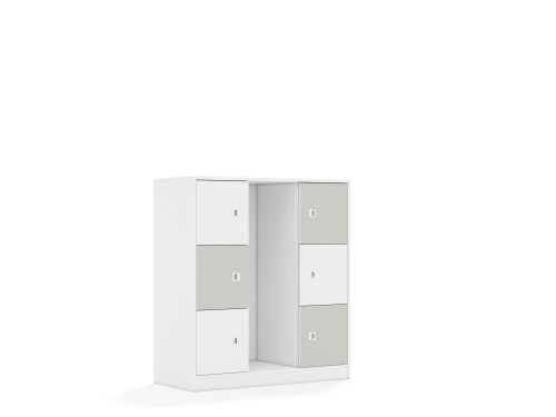 Regał na pojemniki Blox Colours 110 3PG 6F1 1049x466x1165 korpus biały/3x front biały i 3x front jasny szary - 1b496b7c80bbe6f0bdd8ebb650c52953