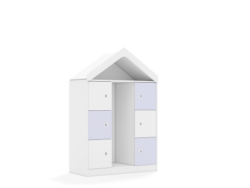 Regał na pojemniki Blox Colours 110 3PG 6F1 z daszkiem 1049x466x1575 korpus biały/3x front biały i 3x front pastelowy fioletowy - c42f49b6fd7703ce689ce1564bd1f98f