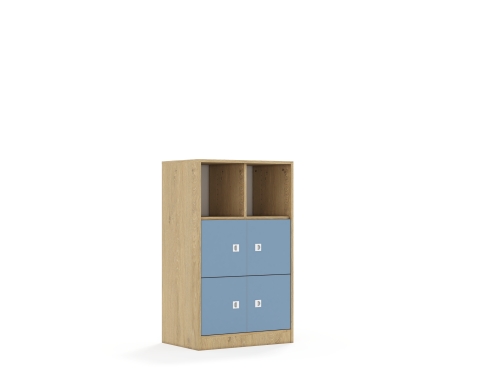 Regał Blox Colours 70 3PP 4F1 706x466x1165 korpus dąb/4x front pastelowy niebieski