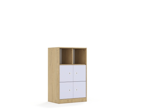 Regał Blox Colours 70 3PP 4F1 706x466x1165 korpus dąb/4x front pastelowy fioletowy