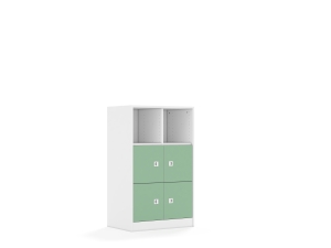 Regał Blox Colours 70 3PP 4F1 706x466x1165 korpus biały/4x front pastelowy zielony