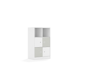 Regał Blox Colours 70 3PP 4F1 706x466x1165 korpus biały/2x front biały i 2x front jasny szary