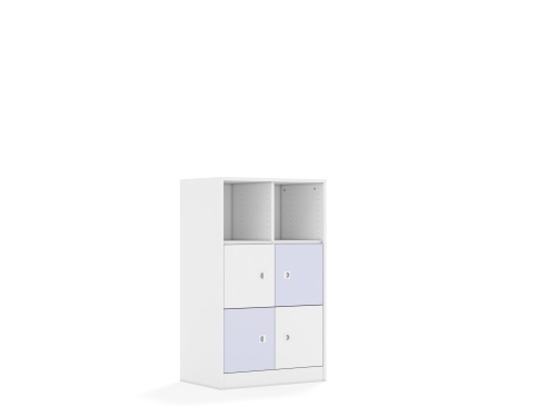 Regał Blox Colours 70 3PP 4F1 706x466x1165 korpus biały/2x front biały i 2x front pastelowy fioletowy - 0e0f55318de52a9a92ea082bd1d10b01