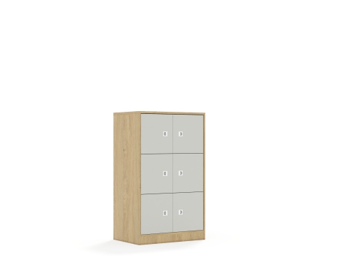 Regał Blox Colours 70 3PP 6F1 706x466x1165 korpus dąb/6x front jasny szary - da9ae4ee01d3dee3befb328313958699