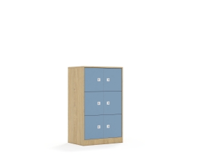 Regał Blox Colours 70 3PP 6F1 706x466x1165 korpus dąb/6x front pastelowy niebieski