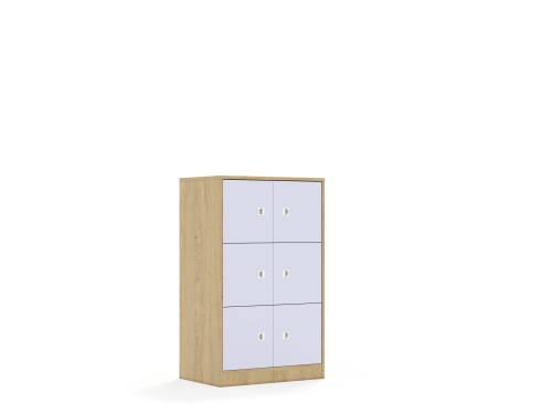 Regał Blox Colours 70 3PP 6F1 706x466x1165 korpus dąb/6x front pastelowy fioletowy - a82082317f280dcc9555496a4eb733b2